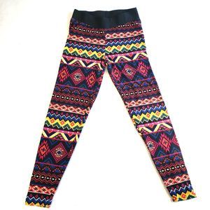 Womens Leggings Small Geometric Tribal Aztec Southwestern Print Stretch Lounge